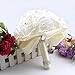 OurWarm® Ivory Crystal Roses Pearl Bridal Bridesmaid Wedding Bouquet Artificial Silk Flowers with 1pcs Glue Stick