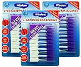 3x Wisdom Clean Between Interdental Brushes - Pack of 20 - Size Extra Large Purple