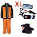 Naruto Cosplay Costume Vol 2 Uzumaki Naruto Set - Shippuden Uzumaki Costume + ensemble d'armes (Naru