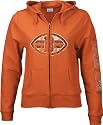 Cleveland Browns -Orange- Women's Giant Logo Stretch Zip Hooded Sweatshirt