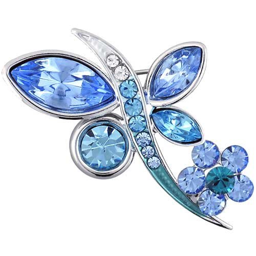 Vintage Silver Tone Artistic Leaf Flower Brooch Pin