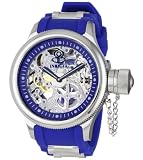 Invicta Men's 1089 Russian Diver Mechanical Skeleton Dial Blue Polyurethane Watch