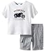 Calvin Klein Baby-boys Infant Top with Denim Shorts, White, 12 Months