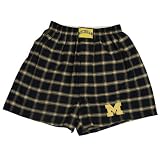Michigan Wolverines Navy Blue Plaid Boxer Shorts