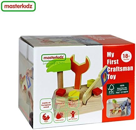 Craftman Wooden Tools Kit (MK01276)with Cute Wooden Hammer, Saw, Srewdriver for Skills traning