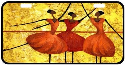 11.8" X 6.1" High Quality Car Tag with Ballet Image Metal License Plate for Car Black Trim