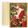 Delivering Gifts Santa Christmas Cards -