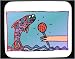 Mouse Pad with jumping, water, microphone, fish, interview