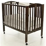 Dream On Me 2 in 1 Portable Folding Stationary Side Crib, Espresso Image