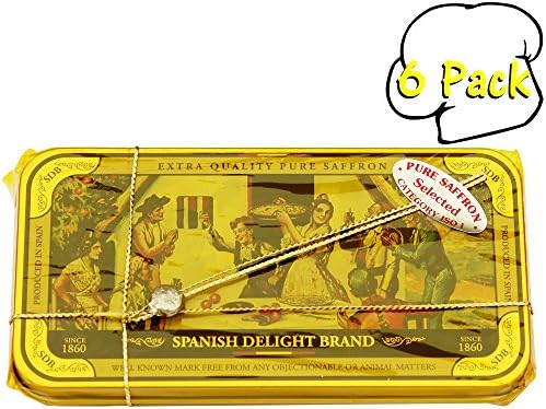 Pure Grade 1 Mancha Saffron Threads in an Attractive Tin Box-10gm-0.35oz., 6 Per Case