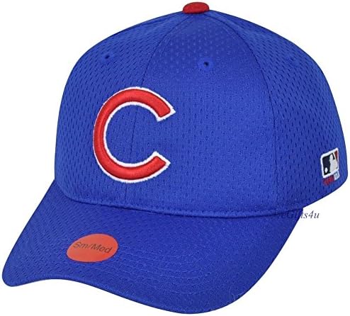 MLB Mesh Flexfit Chicago Cubs Home Hat Cap Stretch Fitted Youth Teen Kids (S/M)