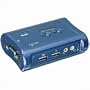 TRENDnet 2-Port USB KVM Switch Kit with Audio (Includes 2x KVM Cables) TK-209K (Blue)