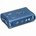 TRENDnet 2-Port USB KVM Switch Kit with Audio (Includes 2x KVM Cables) TK-209K (Blue)