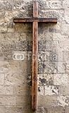 IMAGE OF Wallmonkeys Peel and Stick Wall Decals - Wooden Cross on Wall - 18