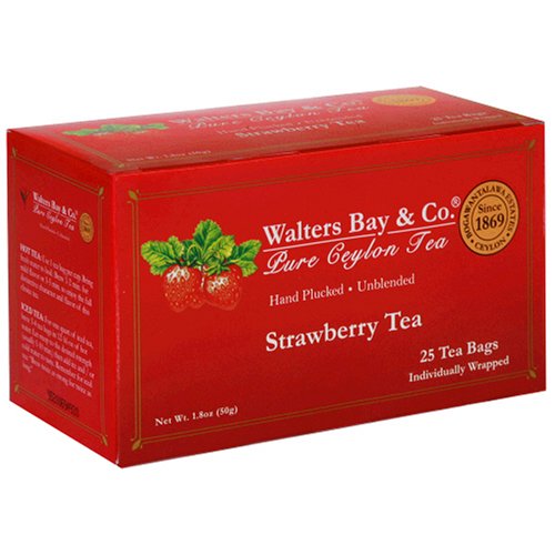 Walters Bay & Company, Pure Ceylon Gold Tag Strawberry Tea, 25-Count Boxes (Pack of 8) by Walter