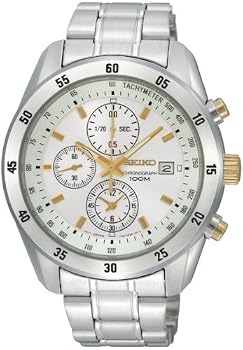 Seiko #SNDC45 Men's Two Tone Stainless Steel Casual Chronograph Dress Watch