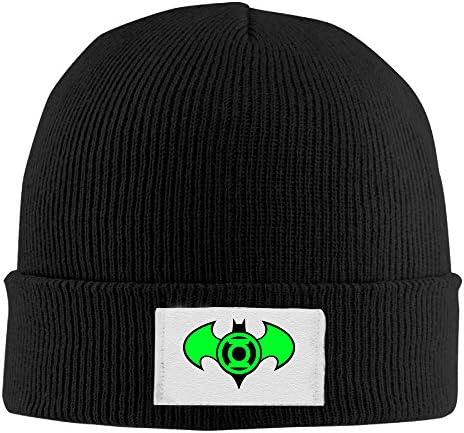 ABilibili Batman Green Lantern Symbol Knit Cap Woolen Hat Cap For Unisex Black