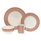 Royal Doulton Provence Rouge Twelve 4 Pc Place Setting Plaid Band
