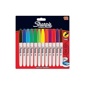 Sharpie Permanent Marker Fine Tip 1.0mm Line Assorted Ref S0811080 [Wallet 12]