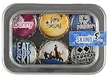 Ski Bottle Cap 6 pc Magnet Set w/ Case