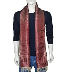 Mens Silk Scarf Handmade Accessories India 10x78 inches