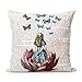 SMTSMT Linen Square Throw Flax Pillow Case Decorative Cushion Pillow Cover-Beige (18