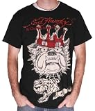 ED HARDY by Christian Audigier Mens Tattoo Bulldog Tiger Handshake T-Shirt Tee Top Black