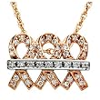 14K Rose and White Gold Diamond "Me and My Two Friends" Breast Cancer Awareness Pendant - 0.20 Ct.