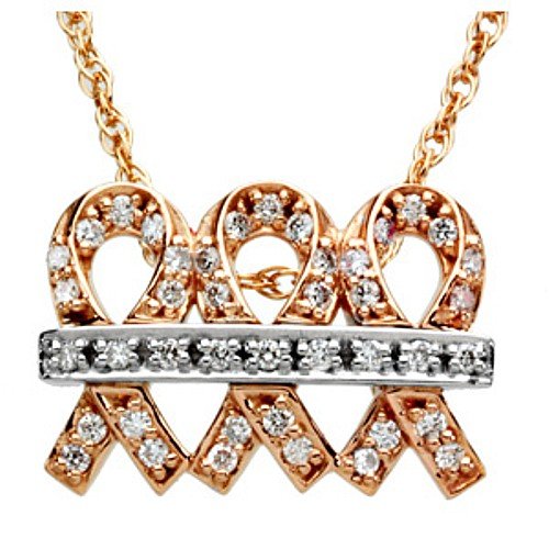 14K Rose and White Gold Diamond 