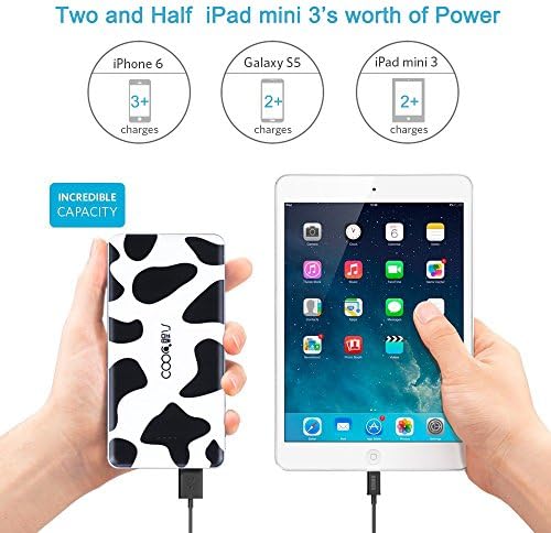 COOL8 2nd Gen Deluxe 12000mAh External Battery Portable Dual USB Charger 2A Output Power Bank. iSmart(tm) Broad Compatibility, Fast Charging, High Capacity, Ultra Compact. For iPhone 6 6 plus 5S 5C 5 4S, iPad Air mini (Apple 30pin and Lightning Cable Not Included), Galaxy S5 S4 S3, Note 3 2, Tab 4 3 2 Pro, Nexus, HTC One, One 2 (M8), LG G3, Nexus, MOTO X and More (Black and White)
