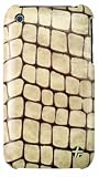 Trexta Croco Series Snap On Protective Cover for iPhone 3G and 3GS (Cream)