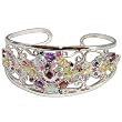 Sterling Silver Bracelets for Women Multi Gemstone Jewelry Dia 2.5 inches