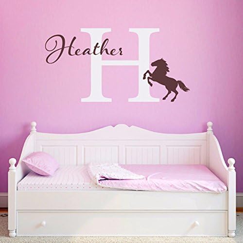 Newly Custom-made Personalized Baby's Name And Horse Vinyl Wall Stickers Kids Bedroom Wall Decor Decoration