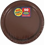 Chocolate Brown Big Party Pack - Dessert Plates (50 count)