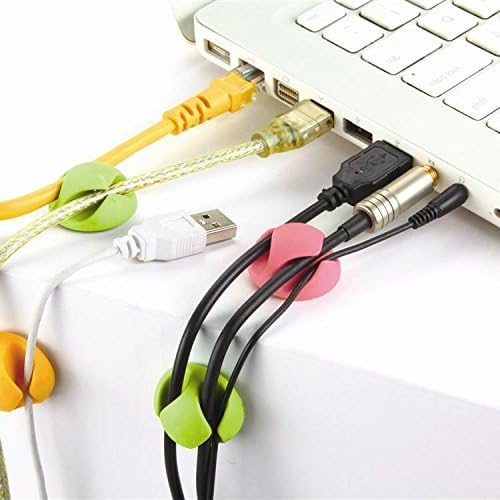 6-pcs Cable Organizer/Clips/Drop/Cord - Ideal for Different Size Cable Management - 30day Money Back Guarantee - Colorful Cable Organizer Clamps That Keep Your Cables Neat and Organize - Multipurpose Cable Clips, Lightweight, Smart, Fashionable Cable Cords for Home and Office Use - Adhesive Tape At the Back of Cable Clips Allows You to Stick It Anywhere - Good Quality Cable Cord Easily Removable and Extended - One Pack with 6 cable clips (Color May Vary)