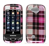Pink Plaid Check Design Snap on Hard Cover Protector Faceplate Skin Case fo ....