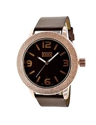 Mark Naimer Fashion Watch in Brown Leather Band and Dial with Rose Gold Color Case