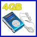 Swees 4GB Clip Mp3 player with FM radio and LCD screen - Blue