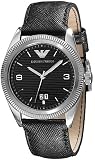 Emporio Armani Men’s AR5893 Sports Black Leather Band Watch Reviews