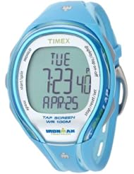 Timex Womens T5K590 Ironman Sleek 250-Lap TapScreen Turquoise/Gray Resin Strap Watch