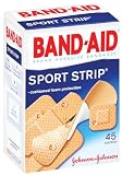 Band-Aid Brand Adhesive Bandages, Sport Strip, 45-Count Assorted Sizes (Pack of 6)