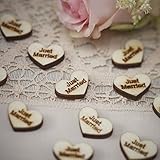 Ginger Ray Vintage Affair Just Married Wooden Heart Rustic Table Party Confetti Scatter, Brown