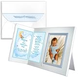 "Blessings on Your Dedication" Personalized Baby Blessing, Christening Picture Frame Gift - Boy