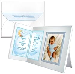 "Blessings on Your Dedication" Personalized Baby Blessing, Christening Picture Frame Gift - Boy