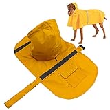 PETBABA PET ECO Lightweight Adjustable Reflective Slicker Raincoat Jacket for Small to Large Dogs Yellow XL