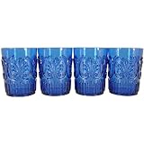 Set of 4 Le Cadeaux Break Resistant Drinkware Tumblers or Water Glasses, Blue