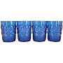 Set of 4 Le Cadeaux Break Resistant Drinkware Tumblers or Water Glasses, Blue