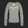 Abercrombie & Fitch Women Logo Long Sleeve Tee - Light Grey (Size: XS)