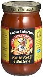 Cajun Injector Hot & Spicy Butter Marinade with Plastic Injector, 16-Ounce Glass Jars (Pack of 6)