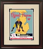 Michigan Wolverines vs Ohio State Buckeyes Vintage Program Art (Framed) - 1953